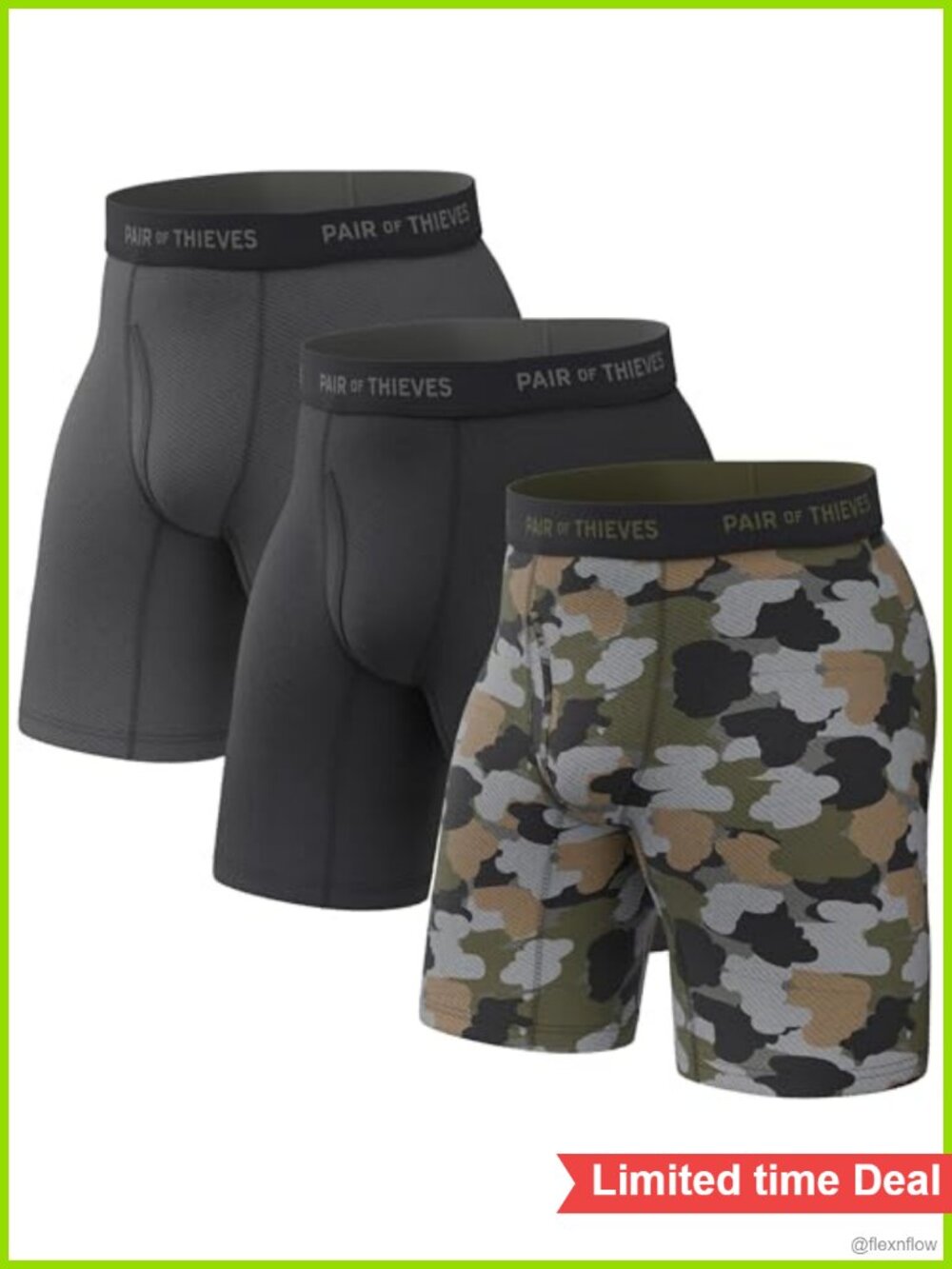 Men's Super Fit Long Boxer Briefs 5" Lightweight Moisture Wicking 4-Way Stretch